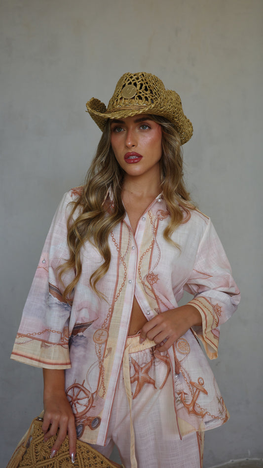 חליפת מכנס סנטיאגו | בז/חום