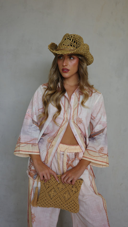 חליפת מכנס סנטיאגו | בז/חום