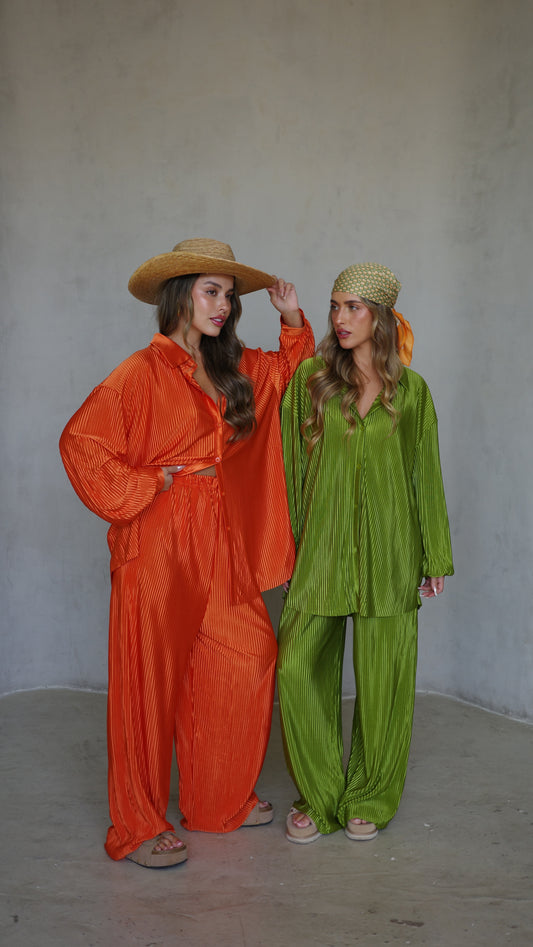 חליפת מכנס מוניקה - כתום | ירוק