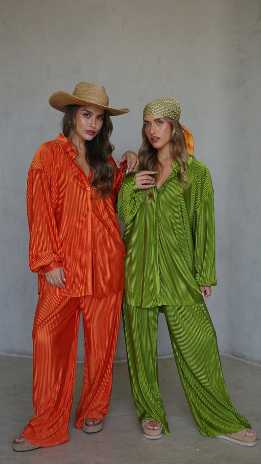 חליפת מכנס מוניקה - כתום | ירוק