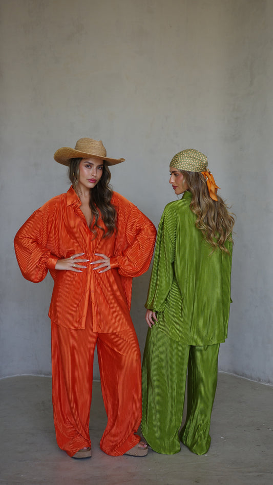 חליפת מכנס מוניקה - כתום | ירוק