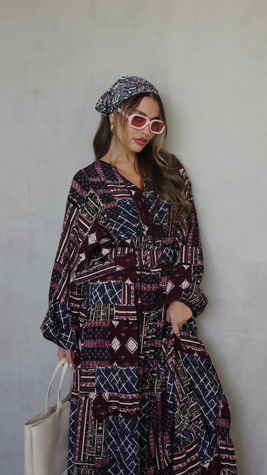 גלביה קומות פונפונים מדיסון | סגול/ורוד