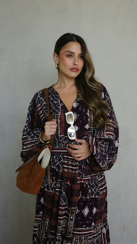 גלביה קומות פונפונים מדיסון | סגול/חום