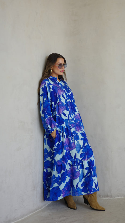 גלביה קומות כפתורים חגורה איילינד | תכלת/כחול