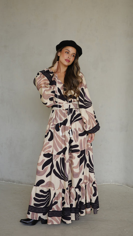 גלביה קומות פונפונים אדל | בז/ורוד