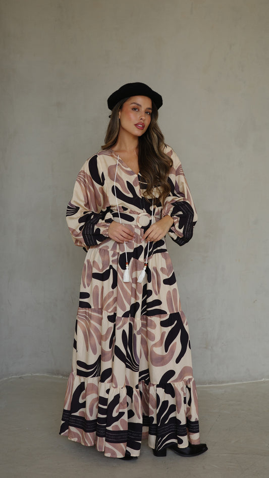 גלביה קומות פונפונים אדל | בז/ורוד