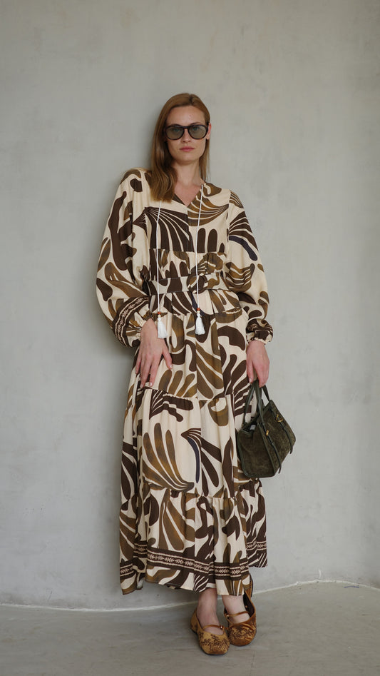 גלביה קומות פונפונים אדל | בז/חום