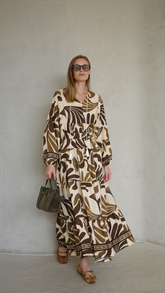 גלביה קומות פונפונים אדל | בז/חום