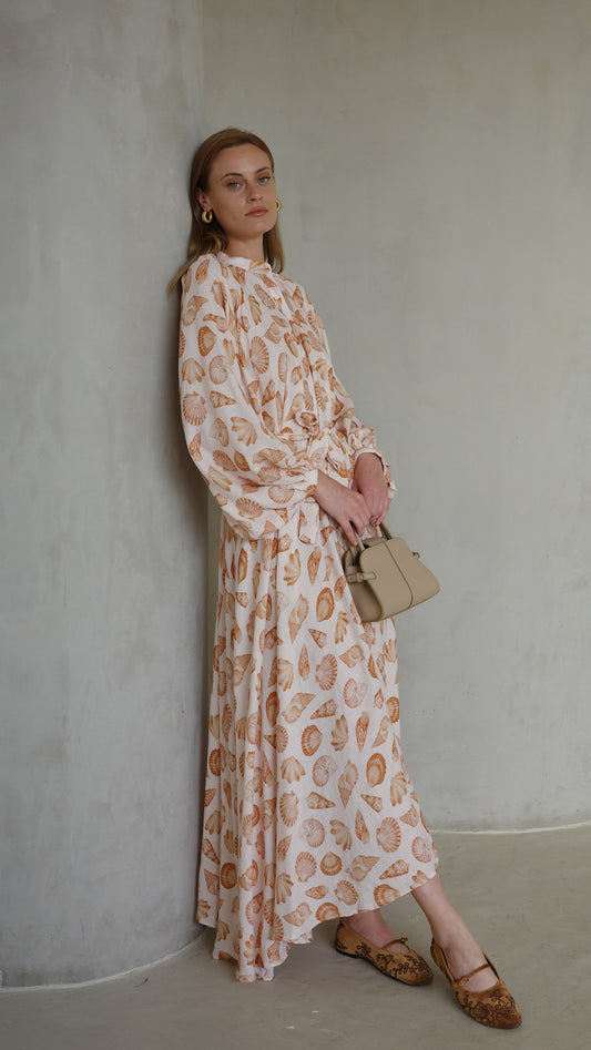 שמלת קלוש כפתורים מרסלה | בז