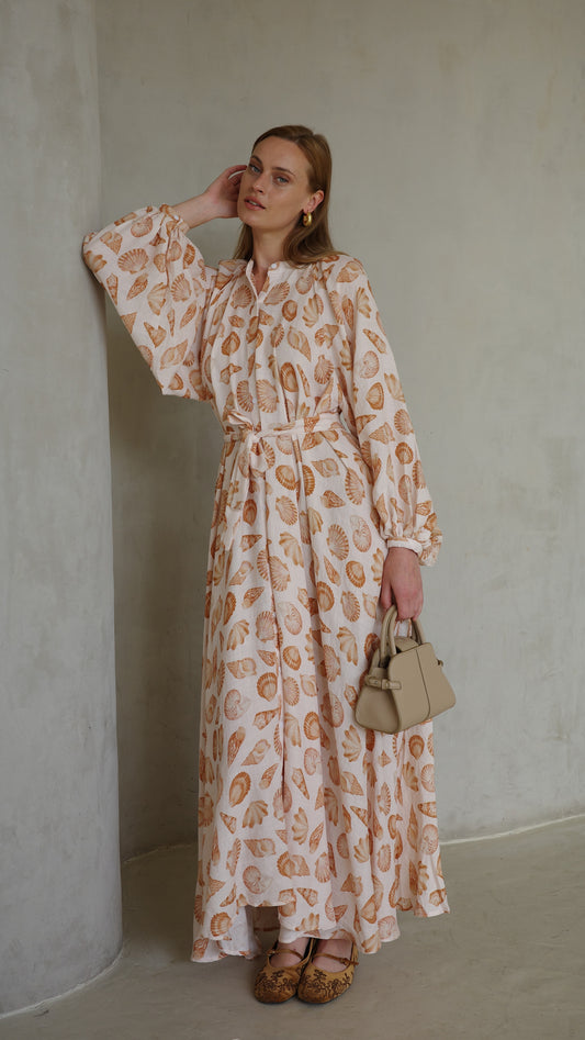 שמלת קלוש כפתורים מרסלה | בז