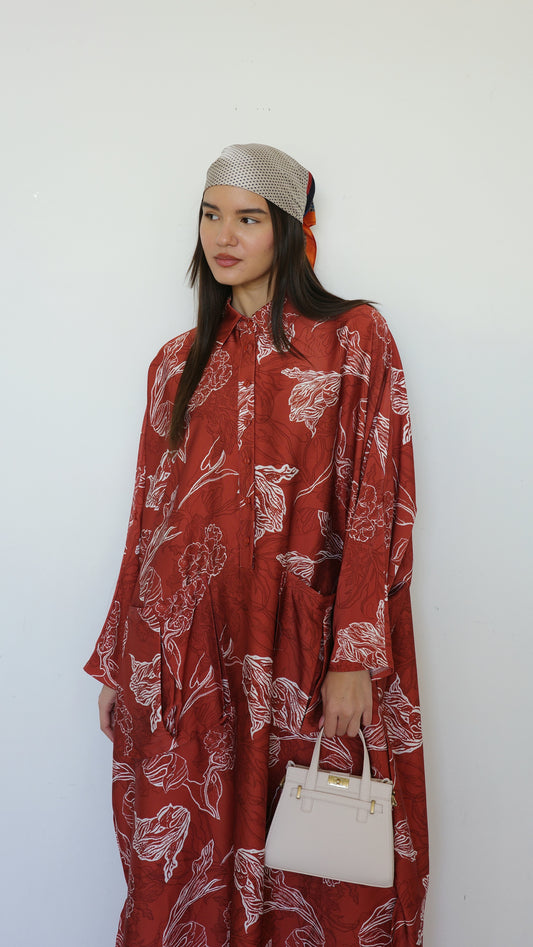 שמלת אוברסיז עטלף כריסטינה | חמרה