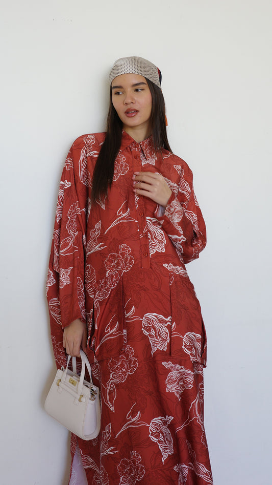 שמלת אוברסיז עטלף כריסטינה | חמרה