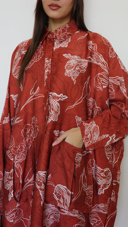 שמלת אוברסיז עטלף כריסטינה | חמרה