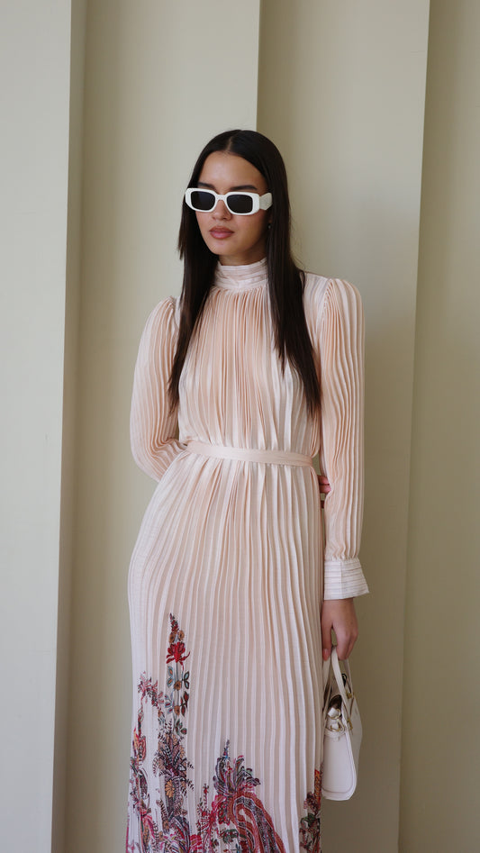 שמלת מידי פליסה קנדרה | ורוד