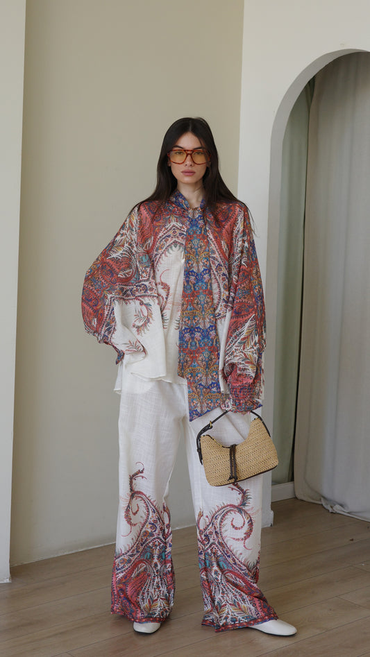 חליפת מכנס עניבה סאן סיטי | שמנת/חמרה