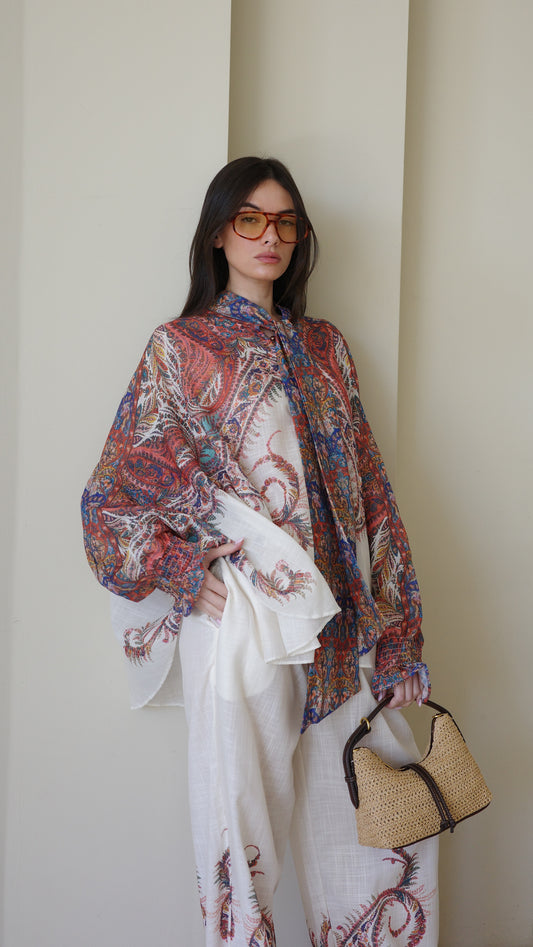 חליפת מכנס עניבה סאן סיטי | שמנת/חמרה