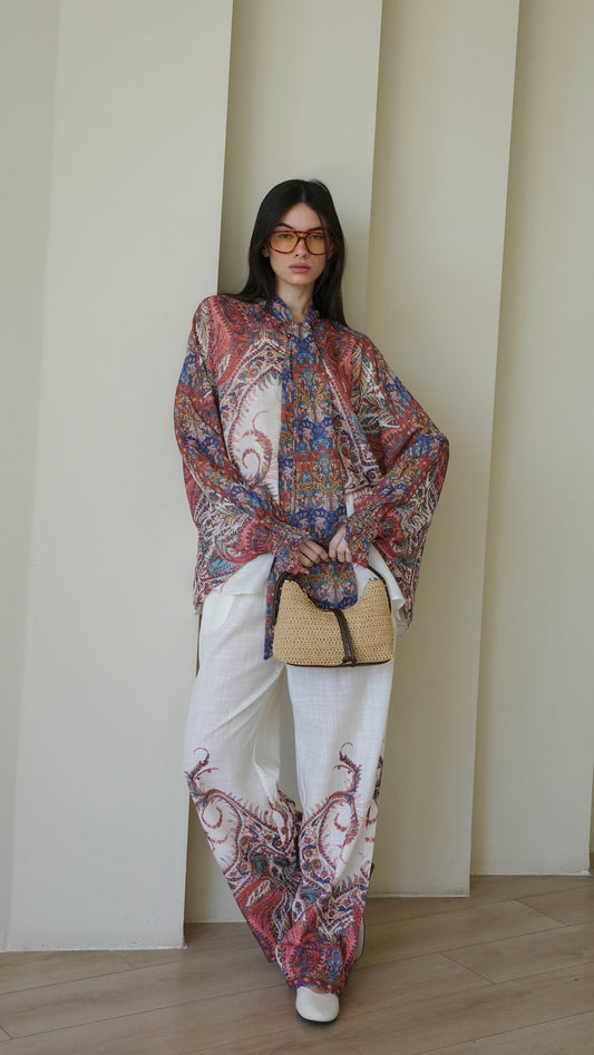 חליפת מכנס עניבה סאן סיטי | שמנת/חמרה