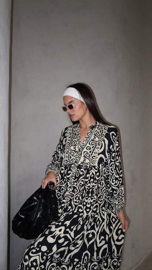 גלביה קומות כפתורים קאיה  | שחור/בז