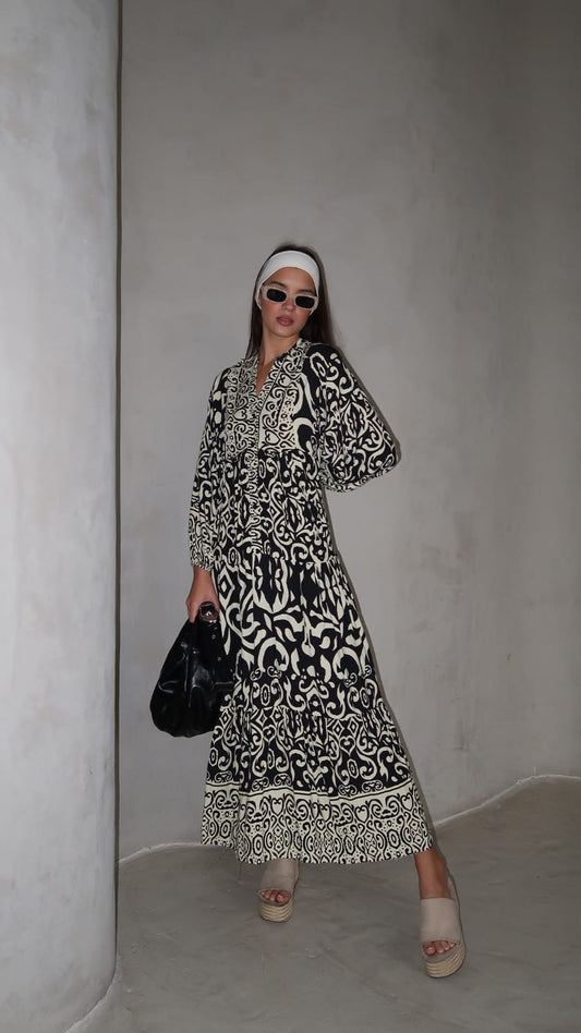 גלביה קומות כפתורים קאיה  | שחור/בז