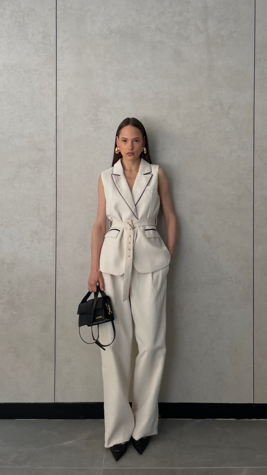 חליפת מכנס ווסט מונאקו | שמנת