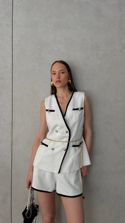 חליפת שורט ווסט ויטון | לבן