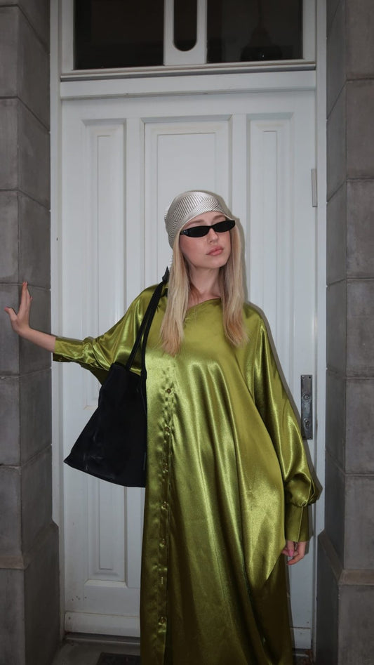 שמלת אוברסייז עטלף קנדל | ירוק