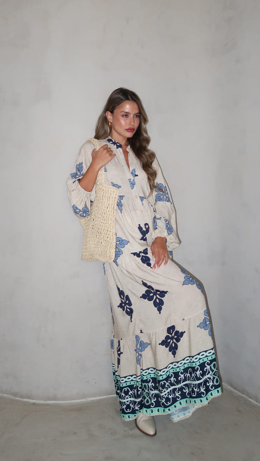 גלביה קומות כפתורים נטליה | כחול