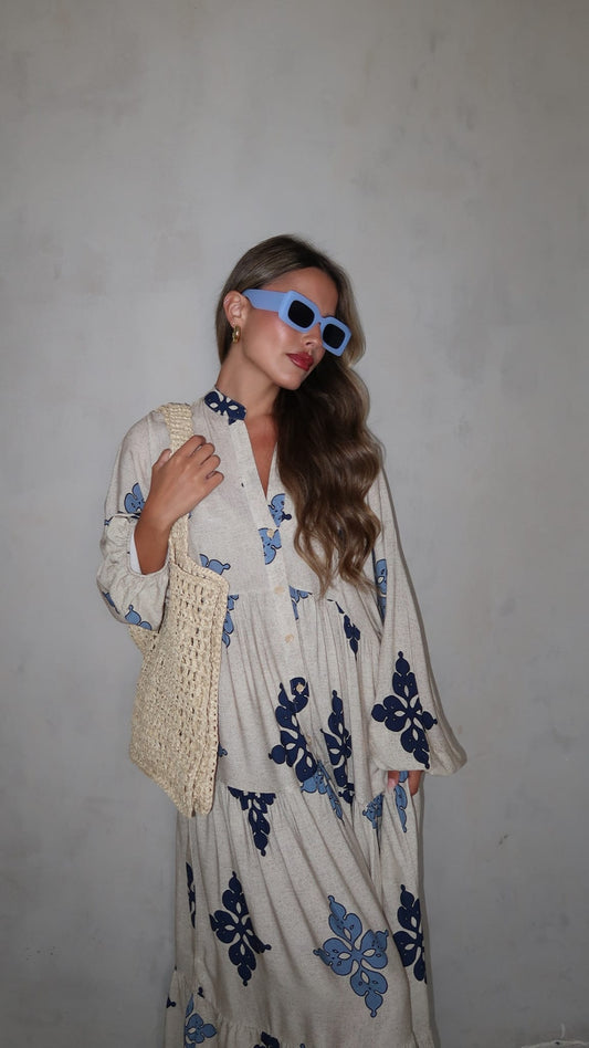 גלביה קומות כפתורים נטליה | כחול