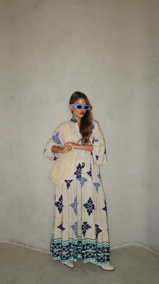 גלביה קומות כפתורים נטליה | כחול