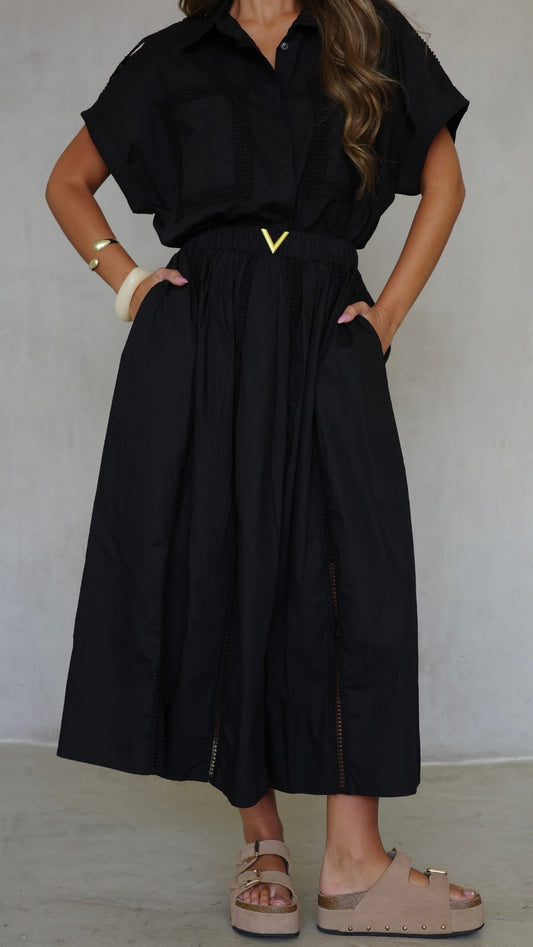 חליפת חצאית קלוש פוקט | שחור