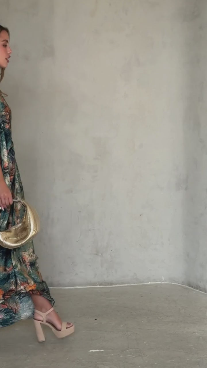 שמלת עטלף כיווצים אבזם פירנצה | טורקיז